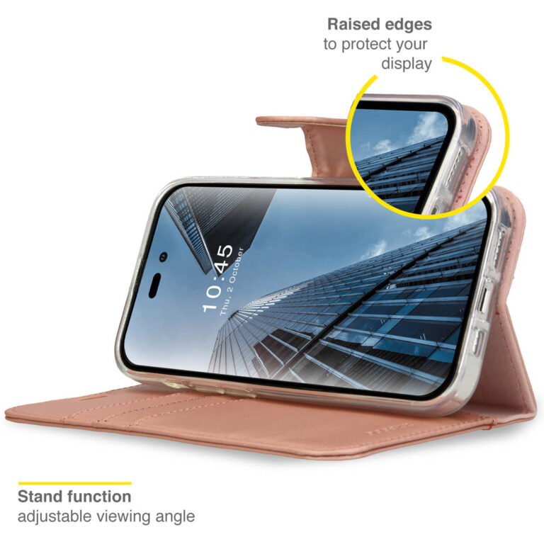 Accezz Wallet Softcase Bookcase Apple iPhone 14 Pro Max - Rosé Goud - Afbeelding 4