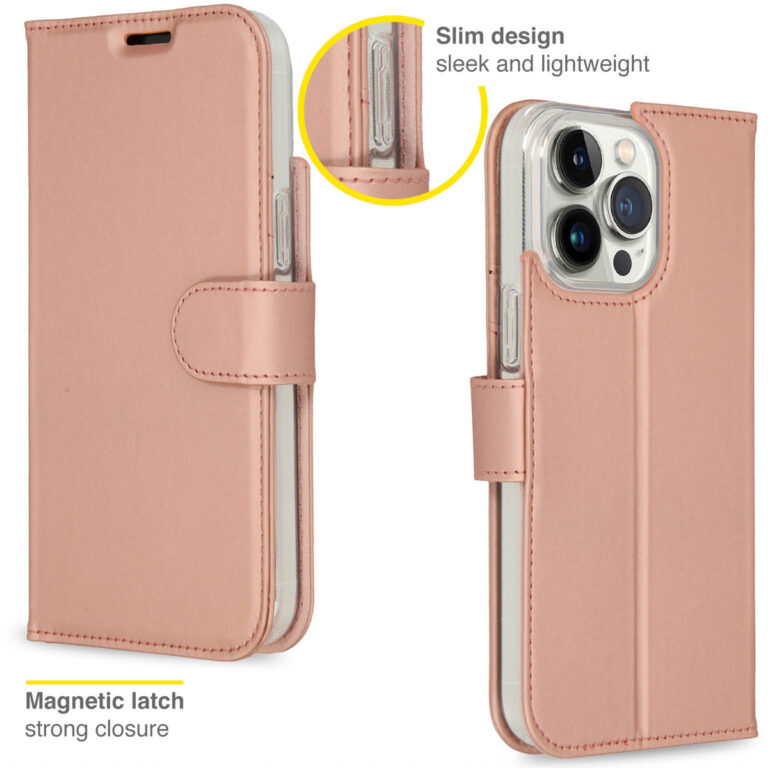 Accezz Wallet Softcase Bookcase Apple iPhone 14 Pro Max - Rosé Goud - Afbeelding 3