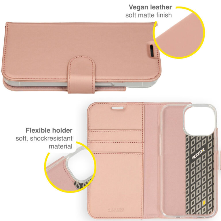 Accezz Wallet Softcase Bookcase Apple iPhone 14 Pro Max - Rosé Goud - Afbeelding 2