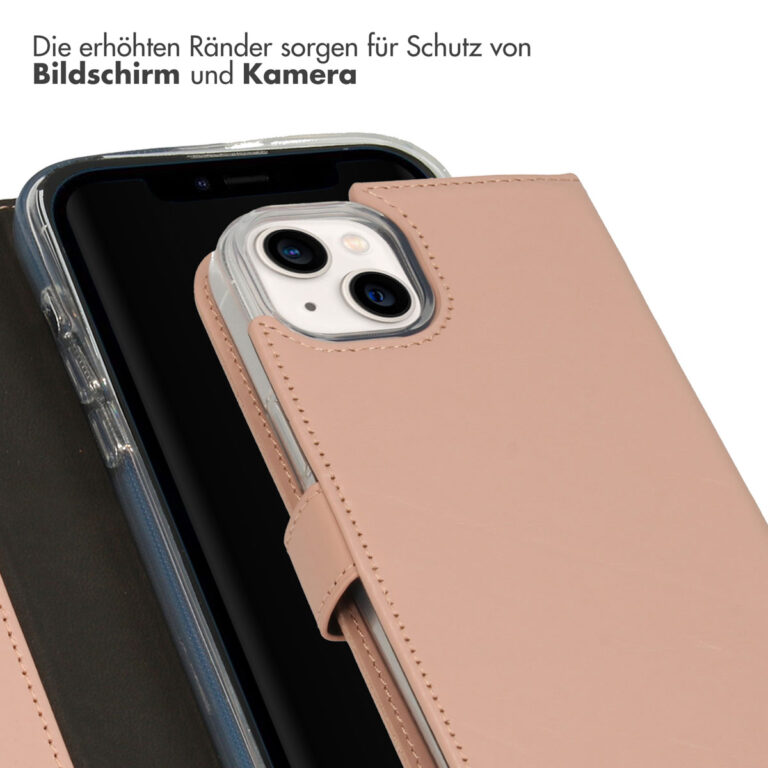 Selencia Echt Leren Bookcase iPhone 14 Plus - Dusty Pink - Afbeelding 8