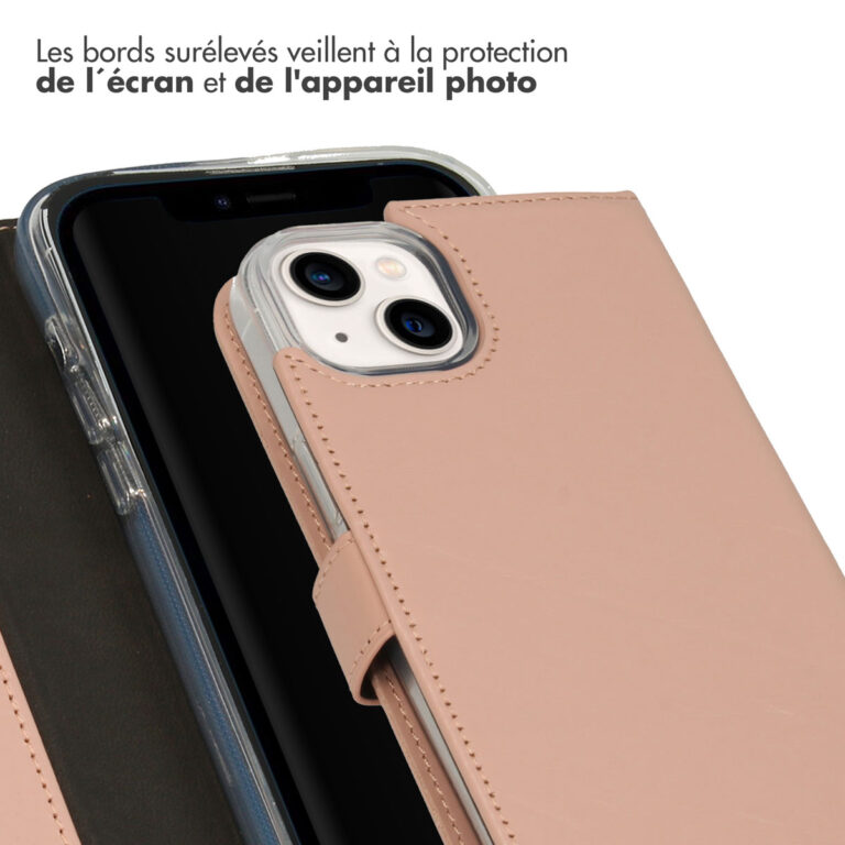 Selencia Echt Lederen Bookcase Apple iPhone 14 Plus - Dusty Pink - Afbeelding 5