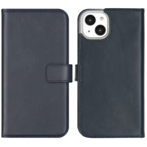 Selencia Echt Lederen Bookcase Apple iPhone 14 Plus - Blauw