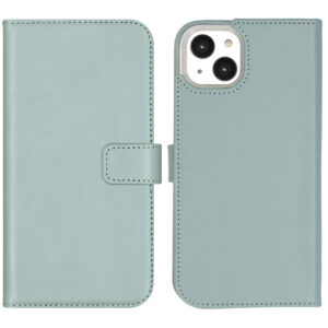 Selencia Echt Lederen Bookcase Apple iPhone 14 Plus - Air Blue