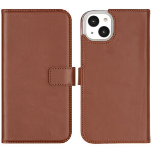 Selencia Echt Lederen Bookcase Apple iPhone 14 Plus - Lichtbruin