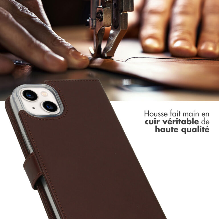 Selencia Echt Leren Bookcase iPhone 14 Plus - Bruin - Afbeelding 7
