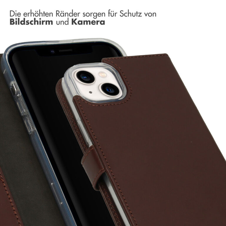 Selencia Echt Lederen Bookcase Apple iPhone 14 Plus - Bruin - Afbeelding 8