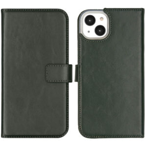 Selencia Echt Lederen Bookcase Apple iPhone 14 Plus - Groen