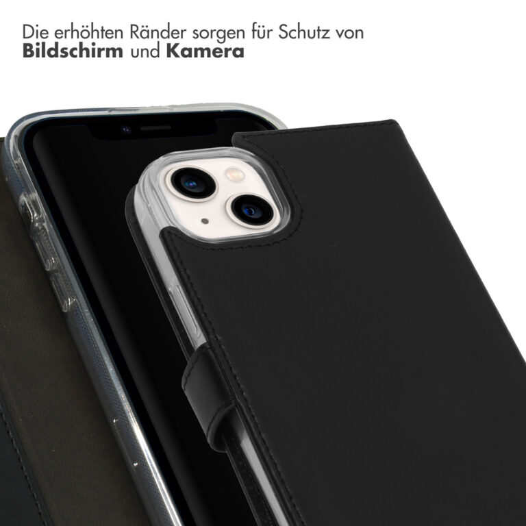 Selencia Echt Lederen Bookcase Apple iPhone 14 Plus - Zwart - Afbeelding 8