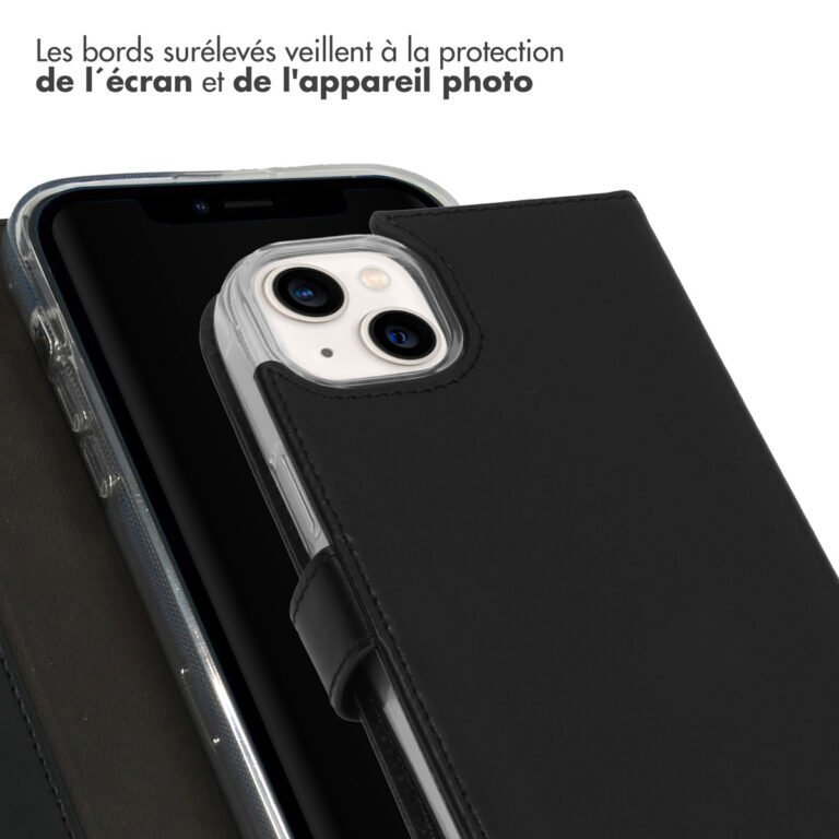 Selencia Echt Leren Bookcase iPhone 14 Plus - Zwart - Afbeelding 5
