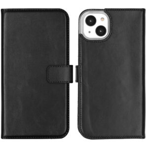 Selencia Echt Lederen Bookcase Apple iPhone 14 Plus - Zwart
