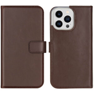 Selencia Echt Lederen Bookcase Apple iPhone 14 Pro Max - Bruin