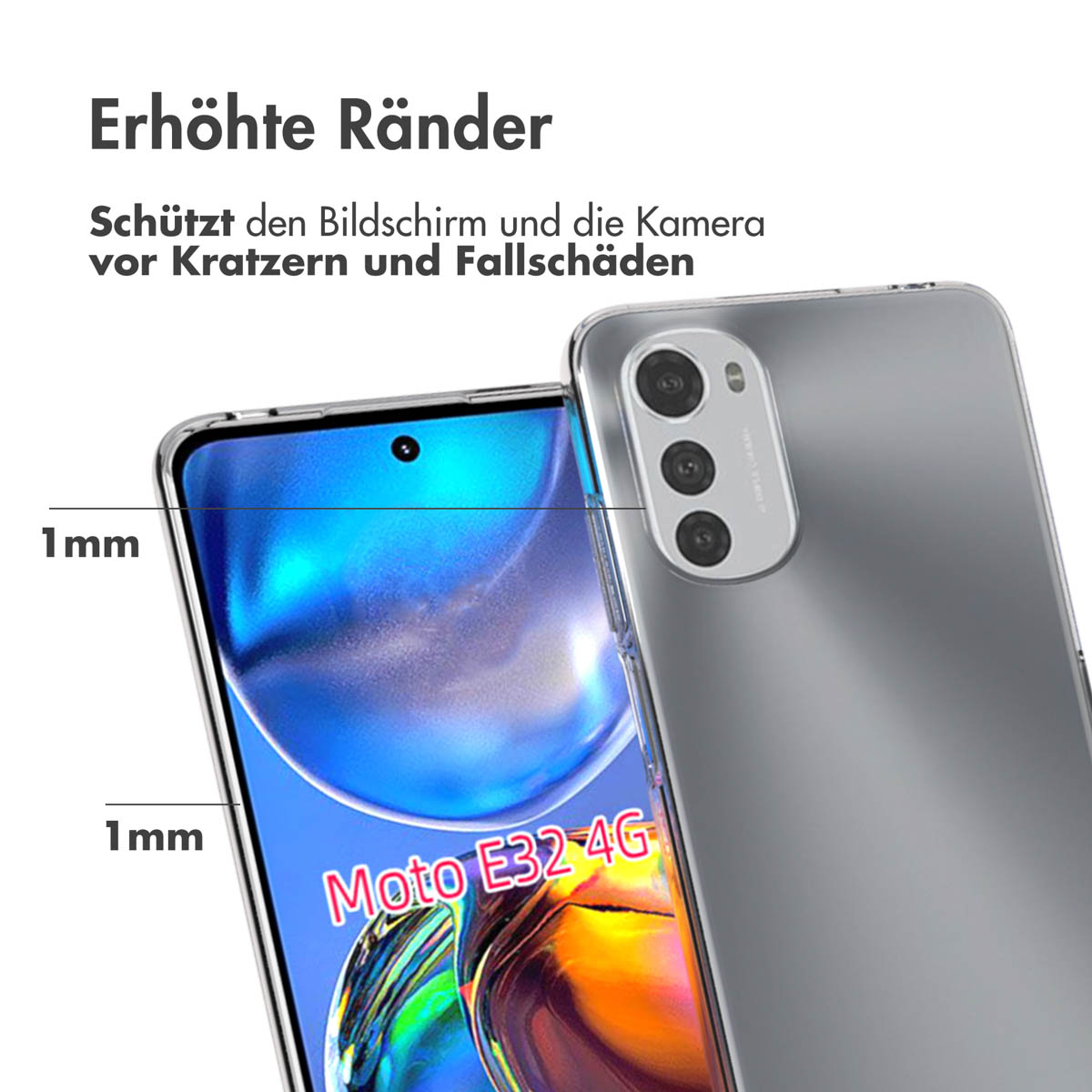 Accezz Clear Backcover Motorola Moto E32 / E32s - Transparant - Afbeelding 5