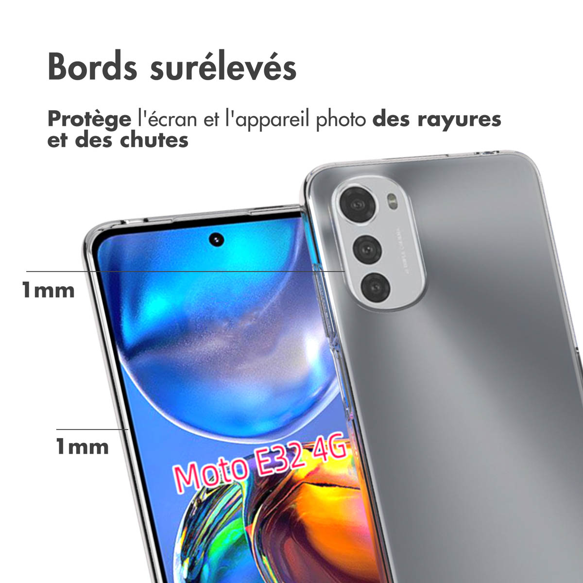 Accezz Clear Backcover Motorola Moto E32 / E32s - Transparant - Afbeelding 6