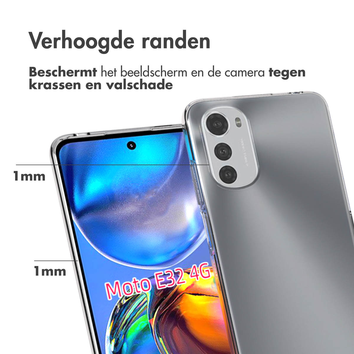 Accezz Clear Backcover Motorola Moto E32 / E32s - Transparant - Afbeelding 7