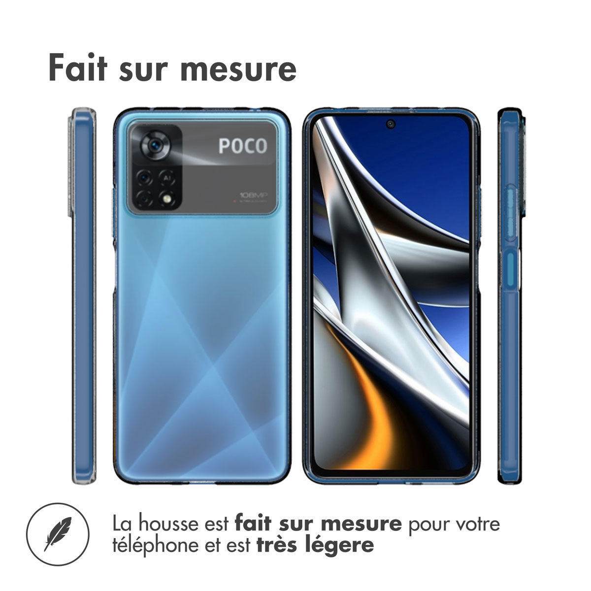 Accezz Clear Backcover Xiaomi Poco X4 Pro 5G - Transparant - Afbeelding 4