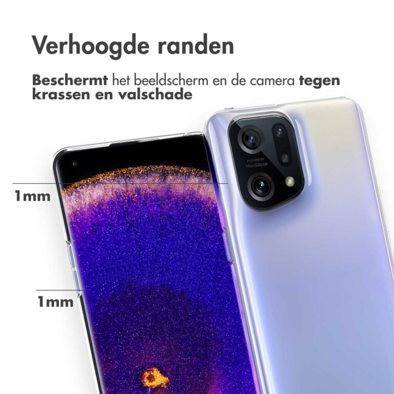 Accezz Clear Backcover Oppo Find X5 5G - Transparant - Afbeelding 4