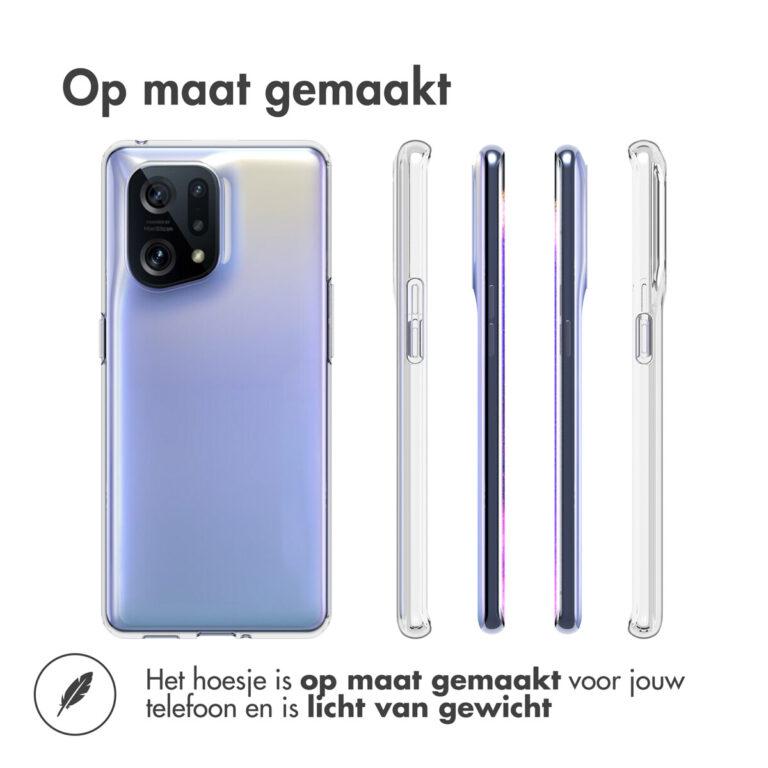 Accezz Clear Backcover Oppo Find X5 5G - Transparant - Afbeelding 3
