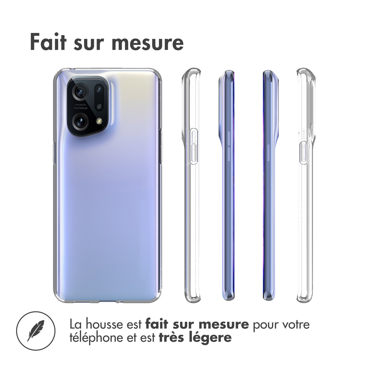Accezz Clear Backcover Oppo Find X5 Pro 5G - Transparant - Afbeelding 9