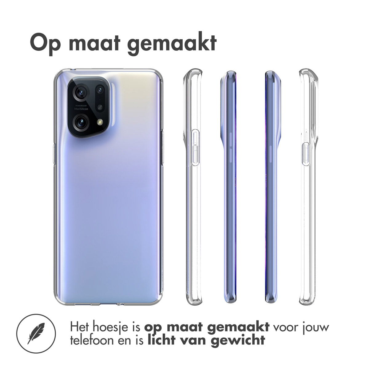 Accezz Clear Backcover Oppo Find X5 Pro 5G - Transparant - Afbeelding 10