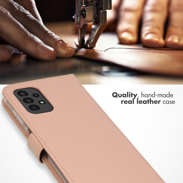 Selencia Echt Lederen Bookcase Samsung Galaxy A13 (4G) - Dusty Pink - Afbeelding 4