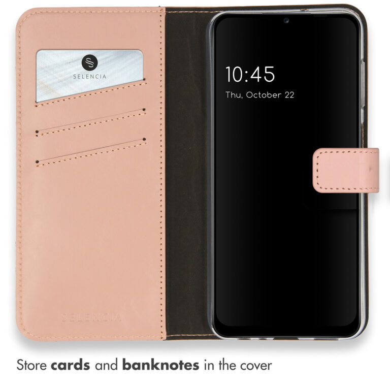 Selencia Echt Lederen Bookcase Samsung Galaxy A13 (4G) - Dusty Pink - Afbeelding 3