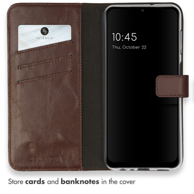 Selencia Echt Lederen Bookcase Samsung Galaxy A13 (4G) - Bruin - Afbeelding 3
