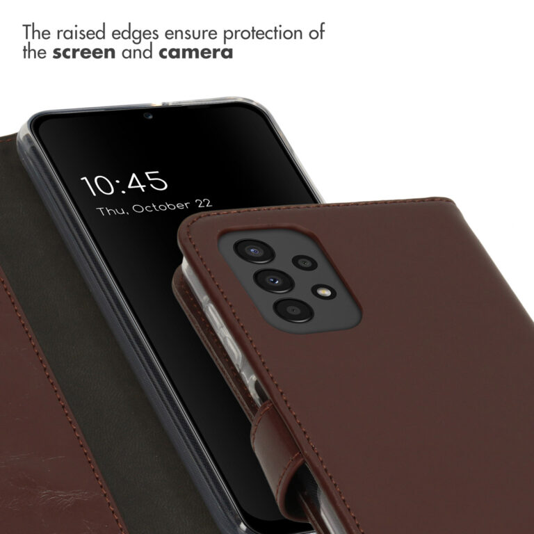 Selencia Echt Lederen Bookcase Samsung Galaxy A13 (4G) - Bruin - Afbeelding 2