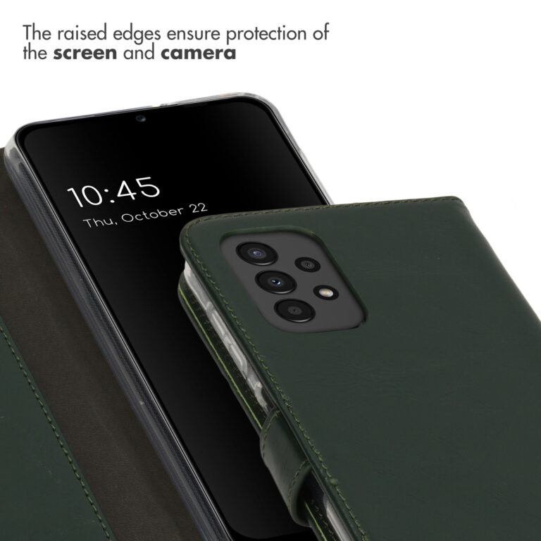 Selencia Echt Lederen Bookcase Samsung Galaxy A13 (4G) - Groen - Afbeelding 2