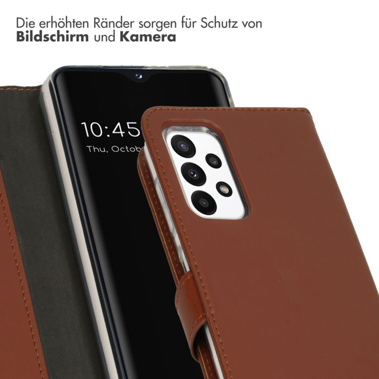 Selencia Echt Lederen Bookcase Samsung Galaxy A23 (5G) - Lichtbruin - Afbeelding 10