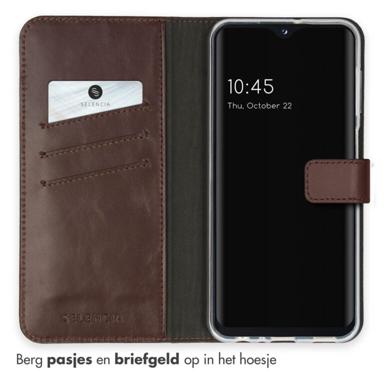 Selencia Echt Lederen Bookcase Samsung Galaxy A23 (5G) - Bruin - Afbeelding 3