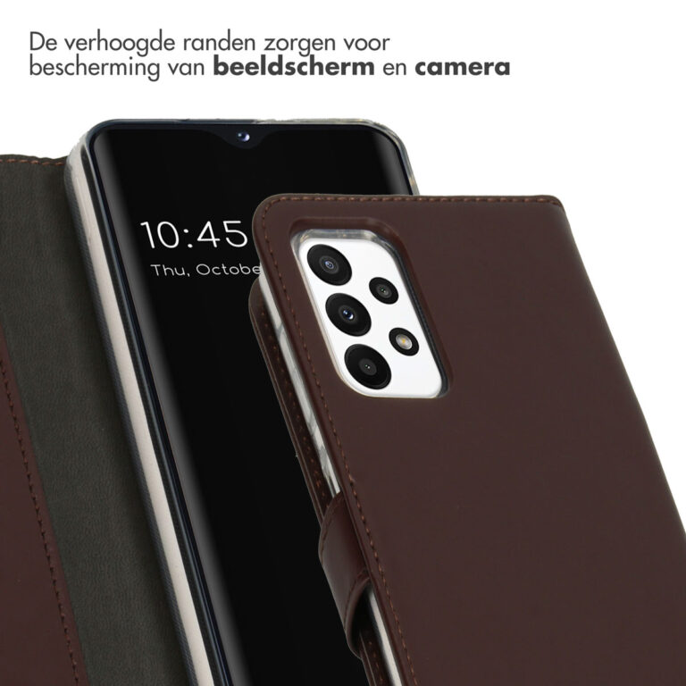 Selencia Echt Lederen Bookcase Samsung Galaxy A23 (5G) - Bruin - Afbeelding 2