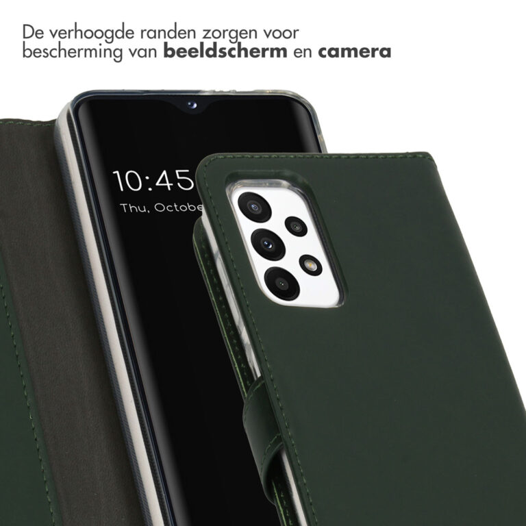 Selencia Echt Lederen Bookcase Samsung Galaxy A23 (5G) - Groen - Afbeelding 2