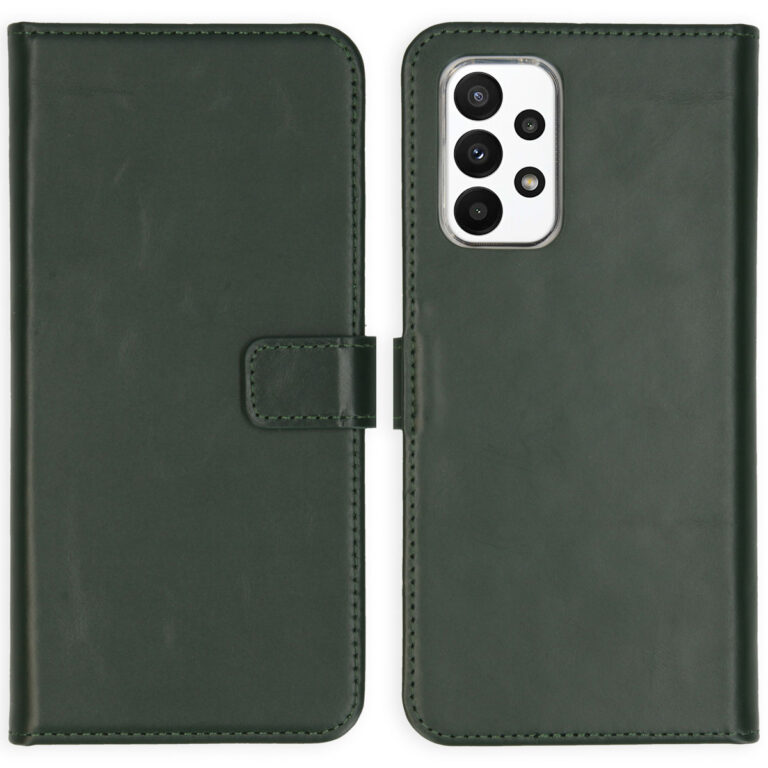Selencia Echt Lederen Bookcase Samsung Galaxy A23 (5G) - Groen - Afbeelding 5