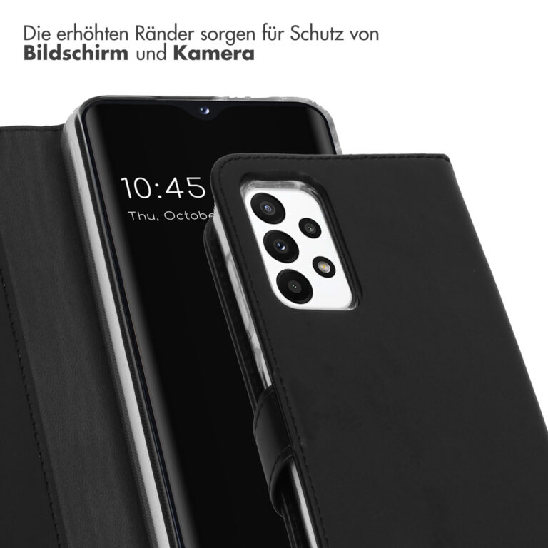 Selencia Echt Lederen Bookcase Samsung Galaxy A23 (5G) - Zwart - Afbeelding 10