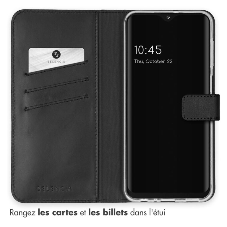 Selencia Echt Lederen Bookcase Samsung Galaxy A23 (5G) - Zwart - Afbeelding 6