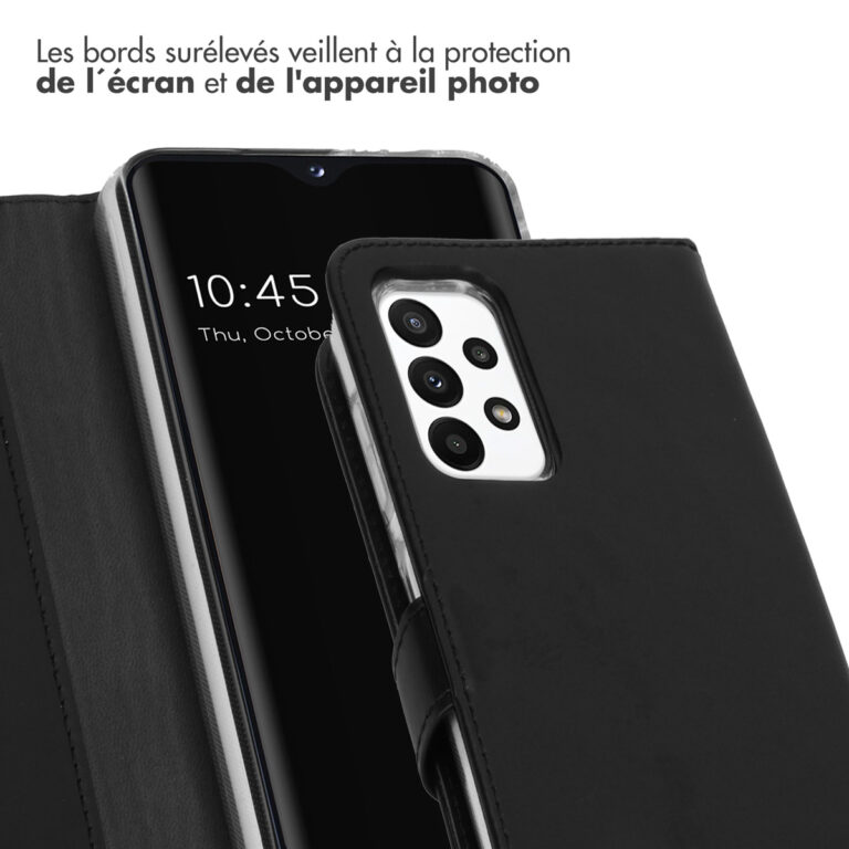 Selencia Echt Lederen Bookcase Samsung Galaxy A23 (5G) - Zwart - Afbeelding 7