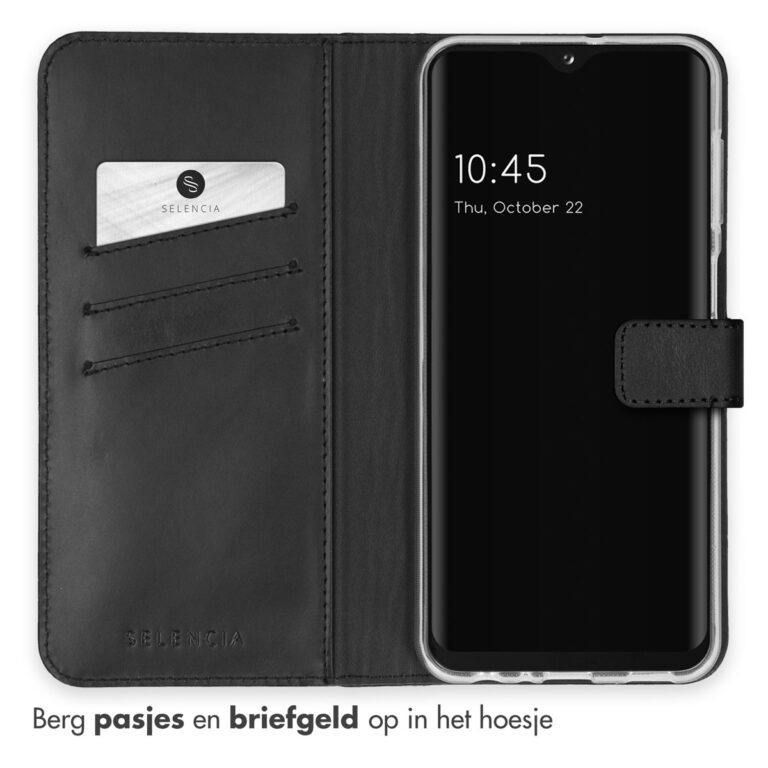 Selencia Echt Leren Bookcase Samsung Galaxy A23 (5G) - Zwart - Afbeelding 3