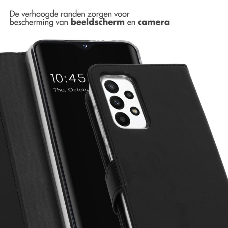 Selencia Echt Lederen Bookcase Samsung Galaxy A23 (5G) - Zwart - Afbeelding 2