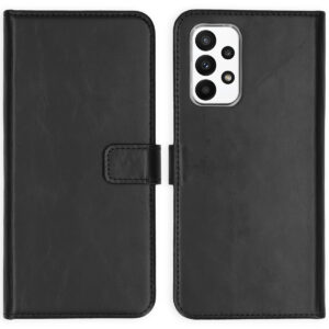 Selencia Echt Lederen Bookcase Samsung Galaxy A23 (5G) - Zwart