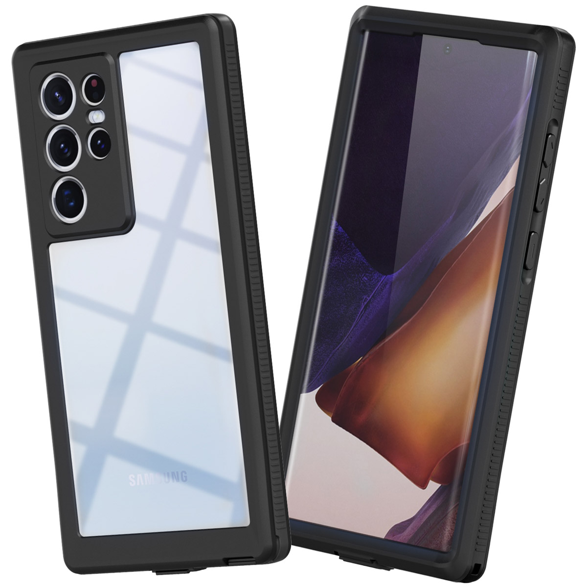 Redpepper Dot Plus Waterproof Backcover Samsung Galaxy S22 Ultra - Zwart - Afbeelding 2