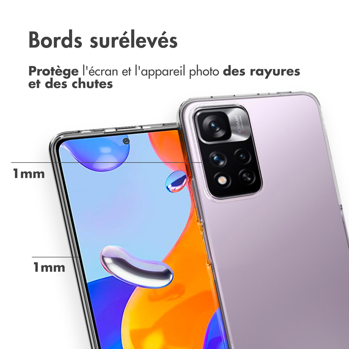 Accezz Clear Backcover Xiaomi Redmi Note 11 Pro - Transparant - Afbeelding 6