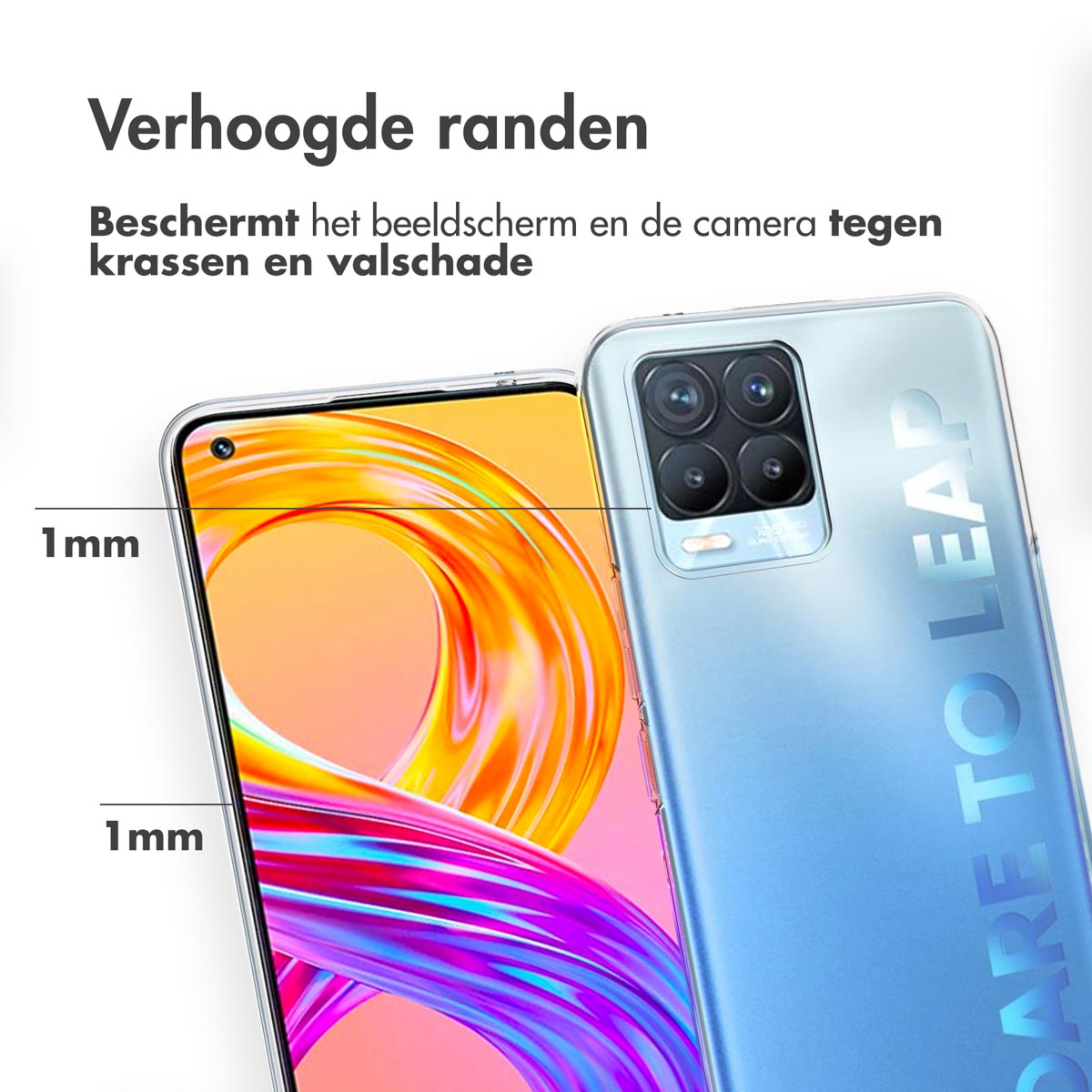 Accezz Clear Backcover Realme 8 (Pro) - Transparant - Afbeelding 3