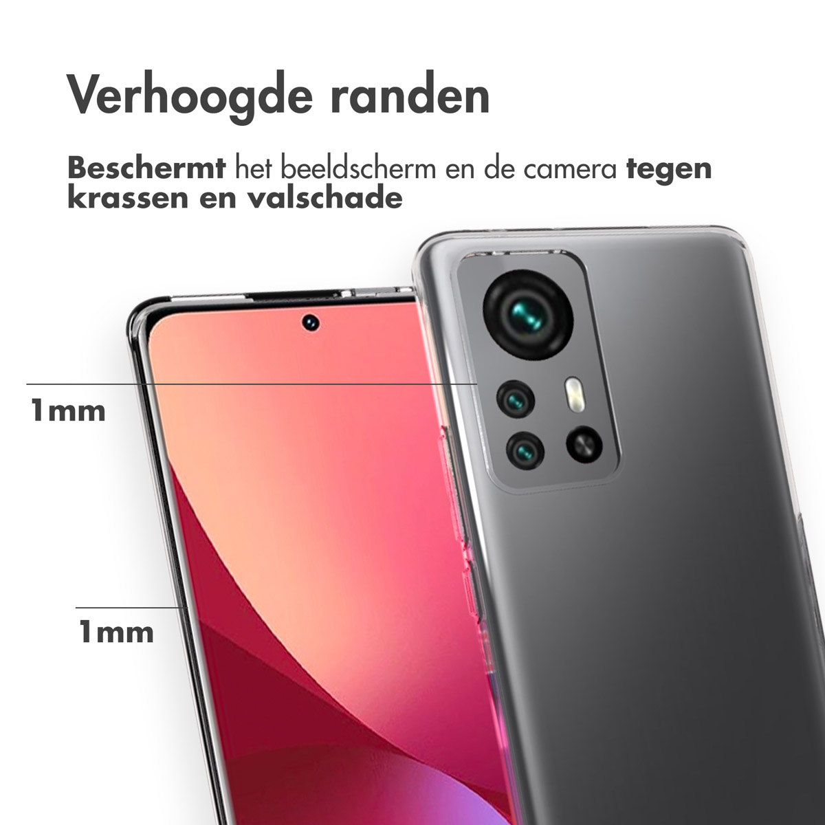 Accezz Clear Backcover Xiaomi 12 Pro - Transparant - Afbeelding 5