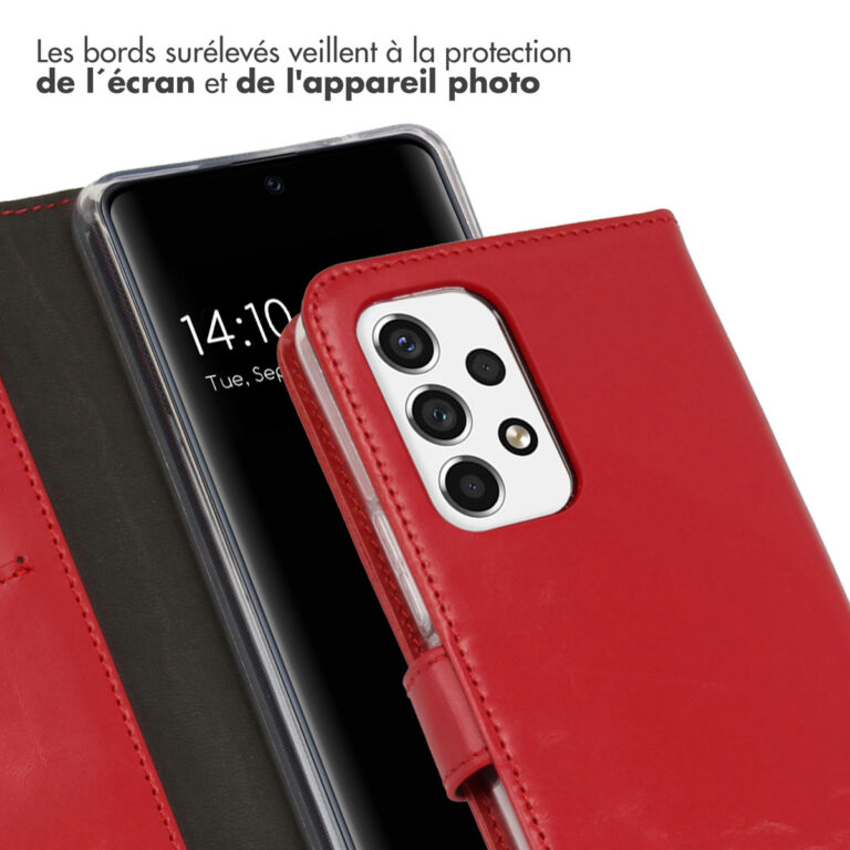 Selencia Echt Lederen Bookcase Samsung Galaxy A53 - Rood - Afbeelding 6