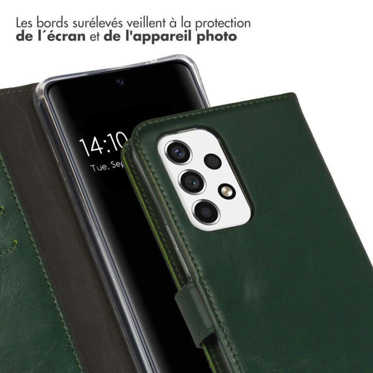Selencia Echt Lederen Bookcase Samsung Galaxy A53 - Groen - Afbeelding 5