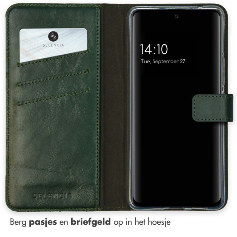 Selencia Echt Lederen Bookcase Samsung Galaxy A53 - Groen - Afbeelding 3