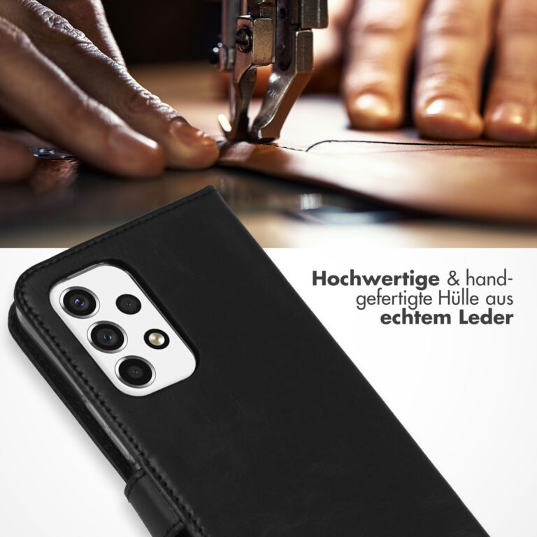 Selencia Echt Lederen Bookcase Samsung Galaxy A53 - Zwart - Afbeelding 10