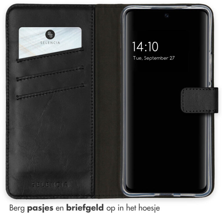 Selencia Echt Lederen Bookcase Samsung Galaxy A53 - Zwart - Afbeelding 3