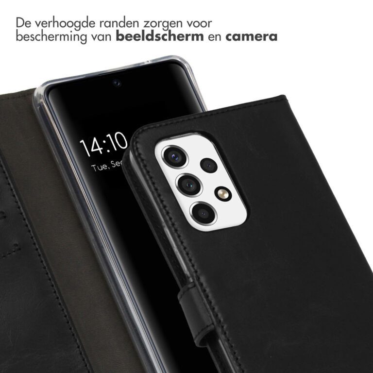 Selencia Echt Lederen Bookcase Samsung Galaxy A53 - Zwart - Afbeelding 2