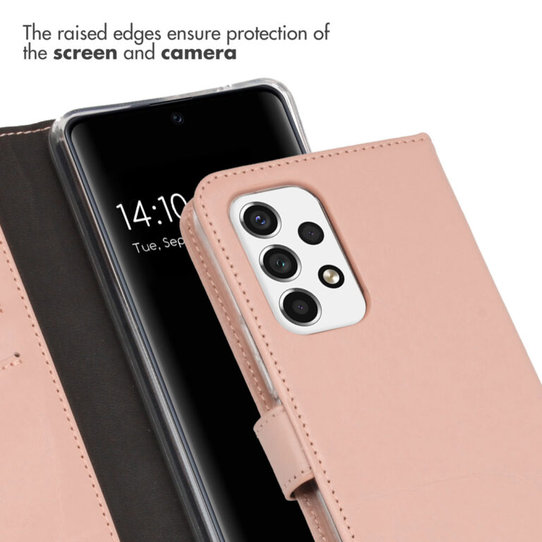 Selencia Echt Lederen Bookcase Samsung Galaxy A53 - Dusty Pink - Afbeelding 2